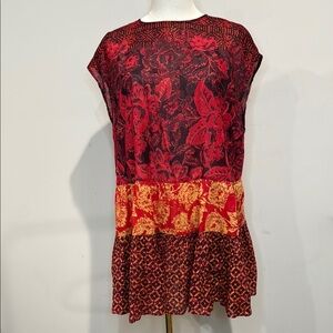 Free People women’s Boxy Floral Tunic OverSize Size XS